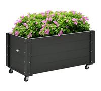 Outsunny Bac de Jardin surélevé en Bois Massif, bac de Plantation avec roulettes, bac de Jardin précoce, bac à Fleurs, bac à Plantes 89x48x47cm pour Jardin, terrasse, bac à Fleurs pour Plantes