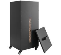 Outsunny Bac de stockage 45 kg en acier avec couvercle, fenêtre, tamis, conteneur mobile pour granulés, charbon ou aliments, noir
