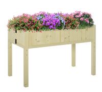 Outsunny Bac potager surélevé pliable, jardinière extérieure en épicéa avec 4 trous de drainage, pour jardin terrazza balcon, 115x56x76 cm, Couleur Bois