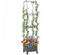 Outsunny Bac surélevé avec treillis mobile boîte à fleurs 40x40x185 cm