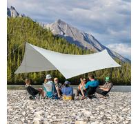 Outsunny Bâche anti-pluie voile d'ombrage toile de camping 5,6L x 5,5l m polyester haute densité 190T imperméable gris