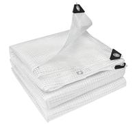 Outsunny Bâche de Protection 6x4 m PE 140 g/m² Imperméable Anti-UV Blanc | 20 Œillets Renforcés, pour Jardin, Voitures, Piscine, Bois, Camping