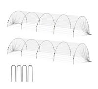 Outsunny Bâche de protection pour plantes en maille, couverture pour plantes avec arceaux flexibles et clips de fixation, blanc