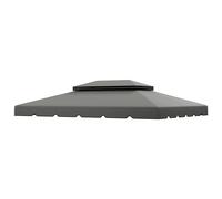 Outsunny Bâche de Rechange pour Tonnelle 4x3 m avec Double Toit Orifices de Drainage Seulement Bâche NON Inclut Cadre Gris claro