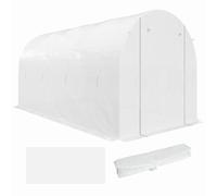 Outsunny Bâche de serre 4 x 2 m, bâche de jardin étanche avec porte, 8 fenêtres, protection UV, polyéthylène résistant à la déchirure Blanc