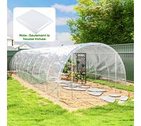 Outsunny Bâche pour serre bâche plastique transparente 6 x 10 m imperméable résistante aux UV polypropylène 150g/m² transparent