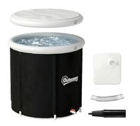 Outsunny Baignoire à Glace Pliable Gonflable Adulte 280L 78x78x71 cm Noir