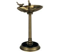 Outsunny - Baignoire pour Oiseaux de Jardin d'extérieur, Hauteur 81 cm, mangeoire pour Oiseaux avec Socle, Design en Forme de Coquillage et Finition vieillie, légère et résistante, Abreuvoir pour