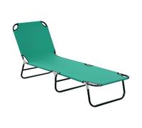 Outsunny Bain de Soleil, Chaise Longue Pliante, transat inclinable en Tissu Oxford, transat Jardin extérieur pour Plage, Relax, Camping, Piscine, terrasse, 188 x 56 x 28 cm, Vert foncé