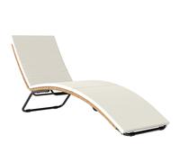 Outsunny Bain de soleil en résine tressée transat de jardin design en S courbe naturelle structure robuste acier coussin crème