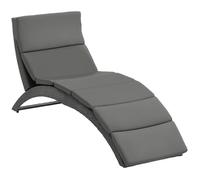 Outsunny - Bain de soleil - Résine tressée imitation rotin - 156x59x78cm - Gris