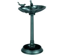 Outsunny Bain d'oiseaux Abreuvoir Antique 81 cm avec Base de jardinière, mangeoire et Bassin à Oiseaux sur Pied, Style Vintage décoratif, Statue de Jardin, Bronze Vert