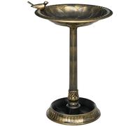 Outsunny Bain d'oiseaux Abreuvoir, mangeoire pour Oiseaux jardinière 2 en 1 dim. Ø 50 x 72H cm polypropylène Bronze Antique