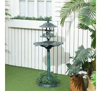 Outsunny Bain d'oiseaux abreuvoir pour oiseaux jardinière 3 en 1 Ø 50 x 113 cm polypropylène vert-de-gris