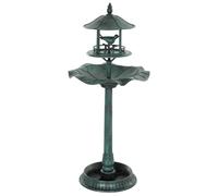 Outsunny Bain d'oiseaux abreuvoir pour oiseaux jardinière 3 en 1 Ø 50 x 113 cm polypropylène vert-de-gris