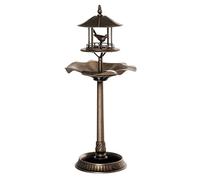 Outsunny Bain d'oiseaux Abreuvoir pour Oiseaux jardinière 3 en 1 dim. Ø 50 x 113H cm polypropylène Bronze Antique