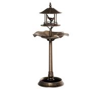 Outsunny Bain d'oiseaux 3-en-1 Abreuvoir jardinière Ø50×113 cm polypropylène Bronze Antique