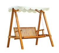 Outsunny Balancelle de Jardin 2 Places, balancoire hamac Banc Fauteuil de Jardin, Charge Max. 240 kg, en Bois de pin, crème