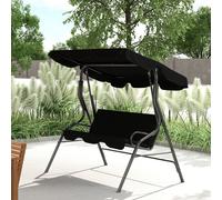 Outsunny Balancelle de Jardin 3 Places Toit imperméabilisé Inclinaison réglable Coussins Assise Dossier Noir