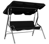 Outsunny Balancelle de Jardin 3 Places Toit imperméabilisé Inclinaison réglable Coussins Assise Dossier 1,7L x 1,1l x 1,53H m Acier Polyester Noir