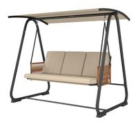 Outsunny Balancelle de Jardin Banc Suspendu Extérieur 3 Places Structure Acier Robuste 360kg Coussin Grand Confort 7cm Sable