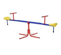 Outsunny Balançoire à bascule enfant 3 à 8 ans Rotatif 360° Pied 4 tiges Métal/PP Multicolore