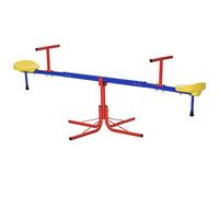 Outsunny Balançoire à Bascule pour Enfant 3 à 8 Ans, trébuchet Rotatif 360°, Pied 4 tiges, poignée, en métal et PP - 184 x 76 x 71 cm, Multicolore