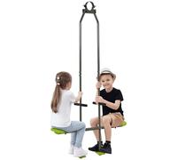 Outsunny Balançoire agrès vis-à-vis pour Les Enfants en Acier et Plastique pour portique - 3 à 6 Ans Vert