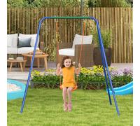 Outsunny Balançoire de Jardin 2 en 1 pour Bébés et Enfants de 6 Mois à 8 Ans, Orange et Bleu