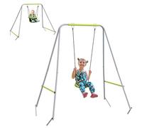 Outsunny Balançoire portique pour Enfant 2 en 1, Ceinture de sécurité à 5 Points, balançoire pour Enfant intérieure/extérieure, Facile à Assembler et à Ranger, Vert