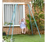 Outsunny Balançoire pour Enfants 3-8 Ans de Jardin en Acier et PE avec Siège et Piquets, 163x145x181 cm