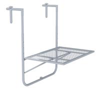 Outsunny Balcony Hanging Table, Metal Wall Mount Desk, Adjustable Folding Balcony Deck Table for Patio and Garden, Grey (Suspendue de Balcon en métal, Pliante de Balcon pour Le Patio et