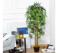 Outsunny Bambou Artificiel avec Vase pour Intérieur et Extérieur, Φ18x150cm