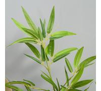Outsunny Bambous artificiels 1,20H m réalistes par Bambou avec Vrais Troncs - Pot Inclus Noir Vert
