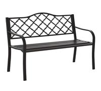Outsunny Banc de jardin 3 places Rural Chic 128 x 60 x 89 cm métal époxy anticorrosion fonte brun