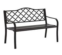 Outsunny Banc 3 Places de Jardin terrasse Style Rural Chic 128L x 60l x 89H cm métal époxy anticorrosion Fonte Brun