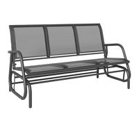 Outsunny Banc à Bascule de Jardin 3 Places en métal et Tissu en Maille Respirante, 147 x 75 x 85 cm, Gris
