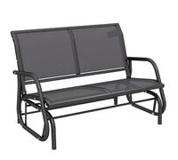 Outsunny - Banc à bascule de jardin - Métal - 120x70x85cm - Gris