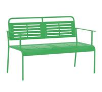 Banc De Jardin 2 Places Design Rétro Acier Assise Dossier Ajourés Dim. 121 X 64 X 84 Cm Vert