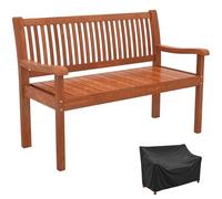 Outsunny Banc de Jardin 2 Places Bois Housse Imperméable Marron Clair