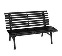 Outsunny Banc de Jardin 2 Places Dossier à Lattes 123L x 67l x 79H cm Noir