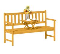 Outsunny Banc de jardin 2 places en bois d'acacia FSC résistant aux intempéries, meubles de jardin avec dossier et accoudoirs, table pliable de 320 kg, banc en bois pour balcon, jardin, 149 x 56,5 x