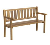 Outsunny Banc de jardin 2 places en bois de sapin à lattes, 150x57x93 cm, Couleur Teck