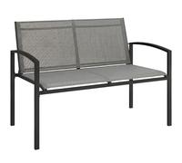 Outsunny Banc de jardin 2 places - En métal - Résistant aux intempéries - Avec siège respirant - Accoudoirs incurvés - Ergonomique - Jusqu'à 220 kg - Pour jardin, parc - 112 x 66 x 80 cm - Gris