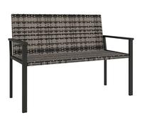 Outsunny Banc de Jardin 2 Places en rotin, Banc d'extérieur avec Rembourrage en Coton à séchage Rapide, Causeuse de Jardin en Osier avec accoudoirs, Cadre en Acier pour terrasse, Parc, Gris mélangé