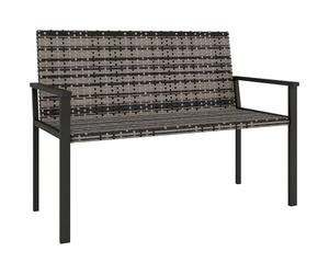Outsunny Banc de Jardin 2 Places en rotin, Banc d'extérieur avec Rembourrage en Coton à séchage Rapide, Causeuse de Jardin en Osier avec accoudoirs, Cadre en Acier pour terrasse, Parc, Gris mélangé