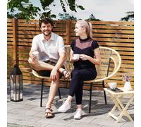 Outsunny Banc de jardin 2-places en rotin polyvalent, résistant aux intempéries, design en rotin, résistant aux UV 260kg de charge Kaki