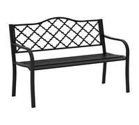 Outsunny Banc de Jardin 2 Places Style Antique 128 x 58,5 x 89 cm Noir