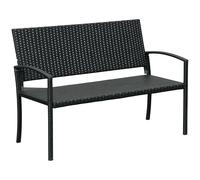 Outsunny – Banc de jardin 2 places Style Cosy Chic – Résine tressée 4 fils imitation rotin – Noir