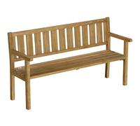 Outsunny Banc de Jardin 3 Places en Bois Solide Banquette d'Extérieur DIY avec Capacité de 360 kg Banc de Terrasse Prêt à Peindre pour Balcon, Porche Teck